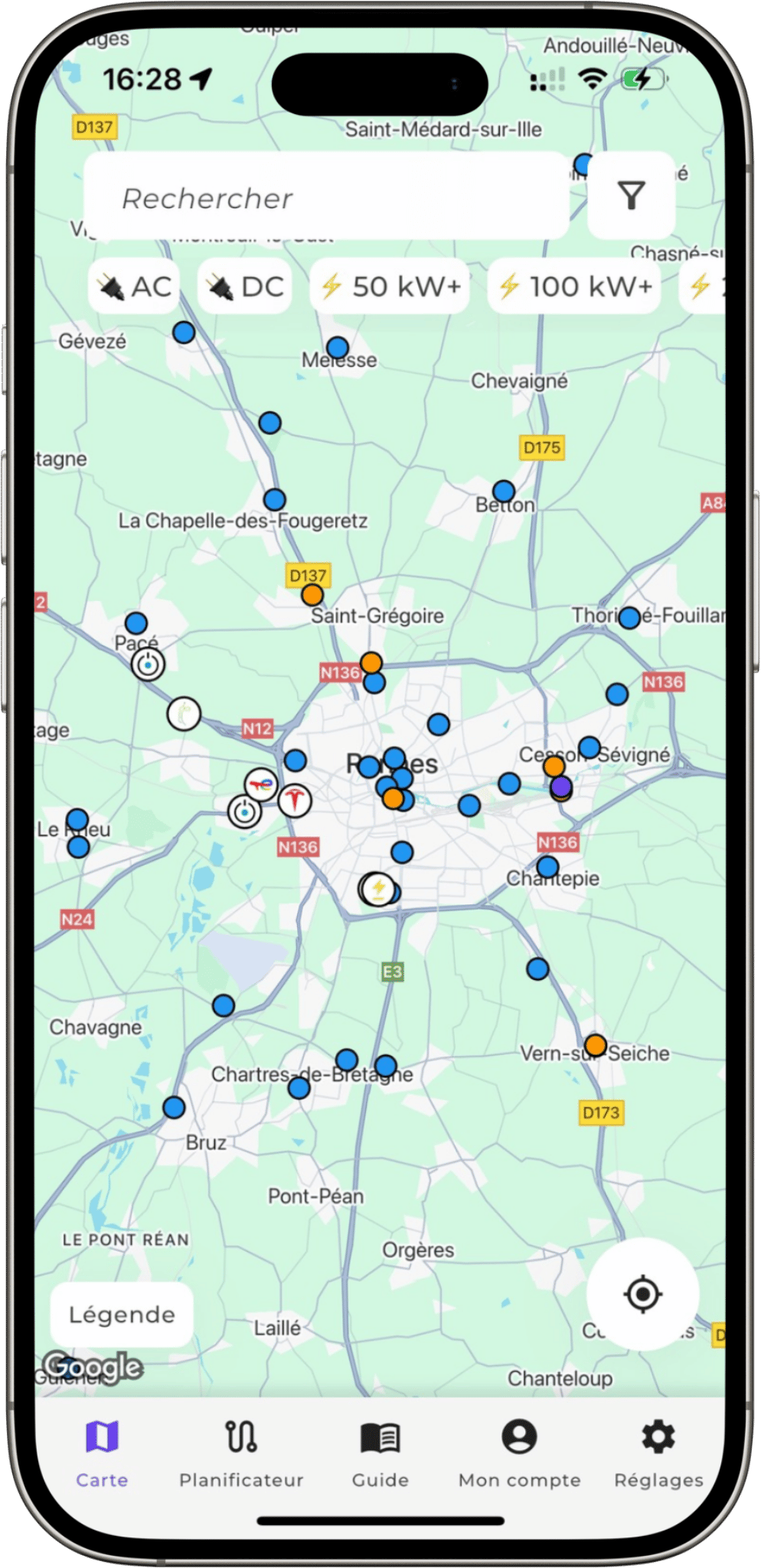 Interface points de charge