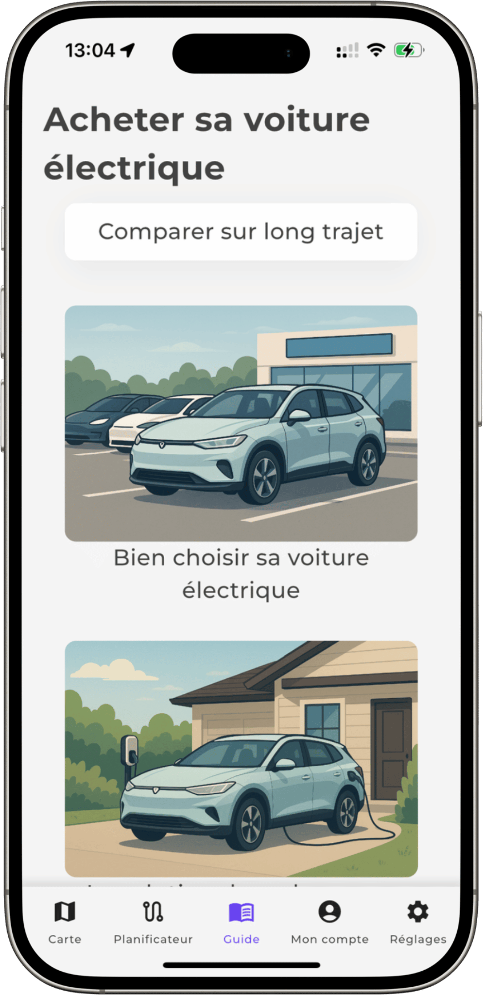 Interface guide achat