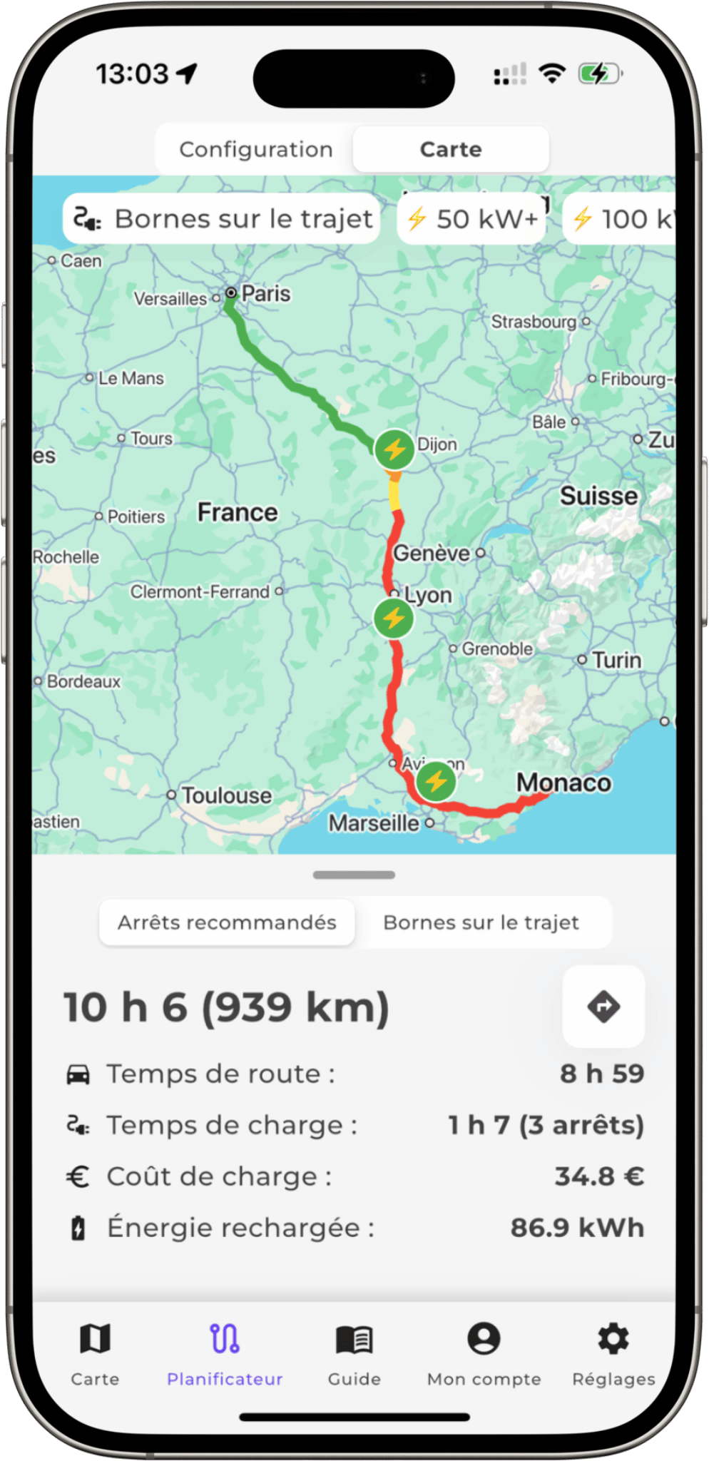 Interface planificateur